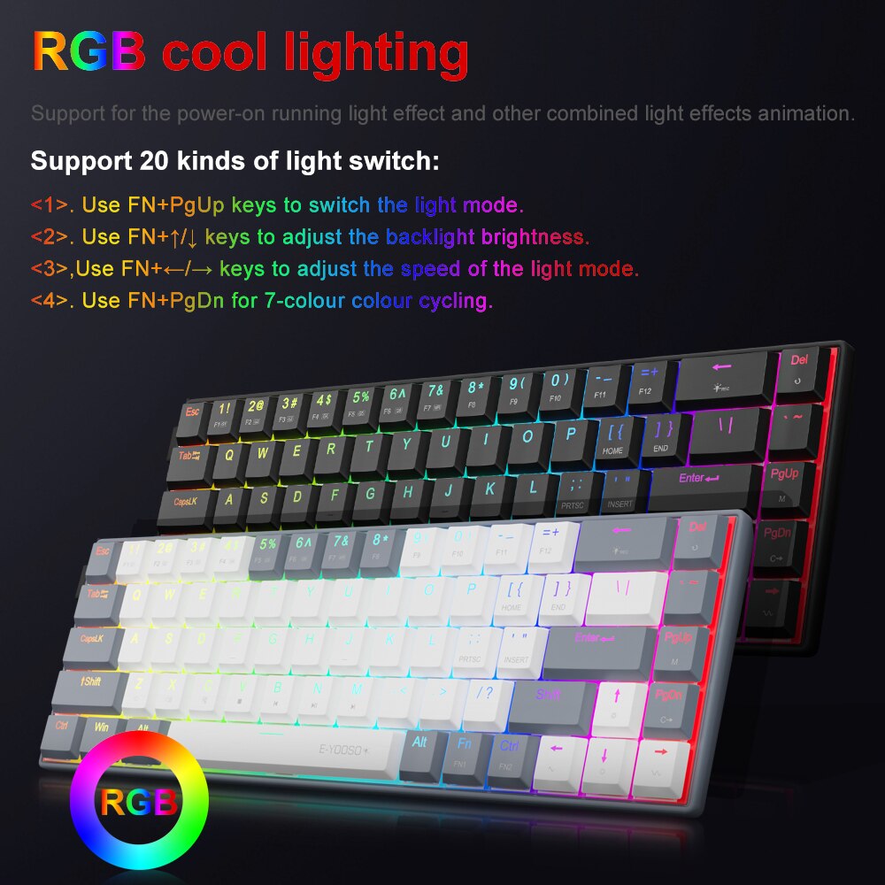 E-YOOSO A68 RGB Mini Slim USB  - Pc Gaming Pink review and price