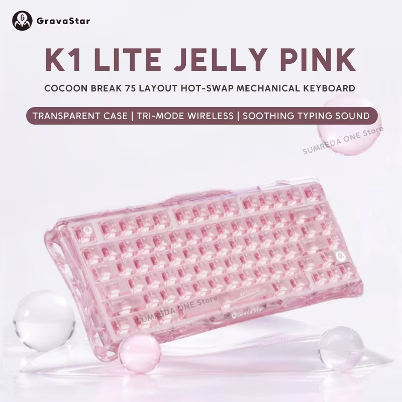 K1 LITE JELLY PINK Mechanical  - Pc Gaming Pink review and price
